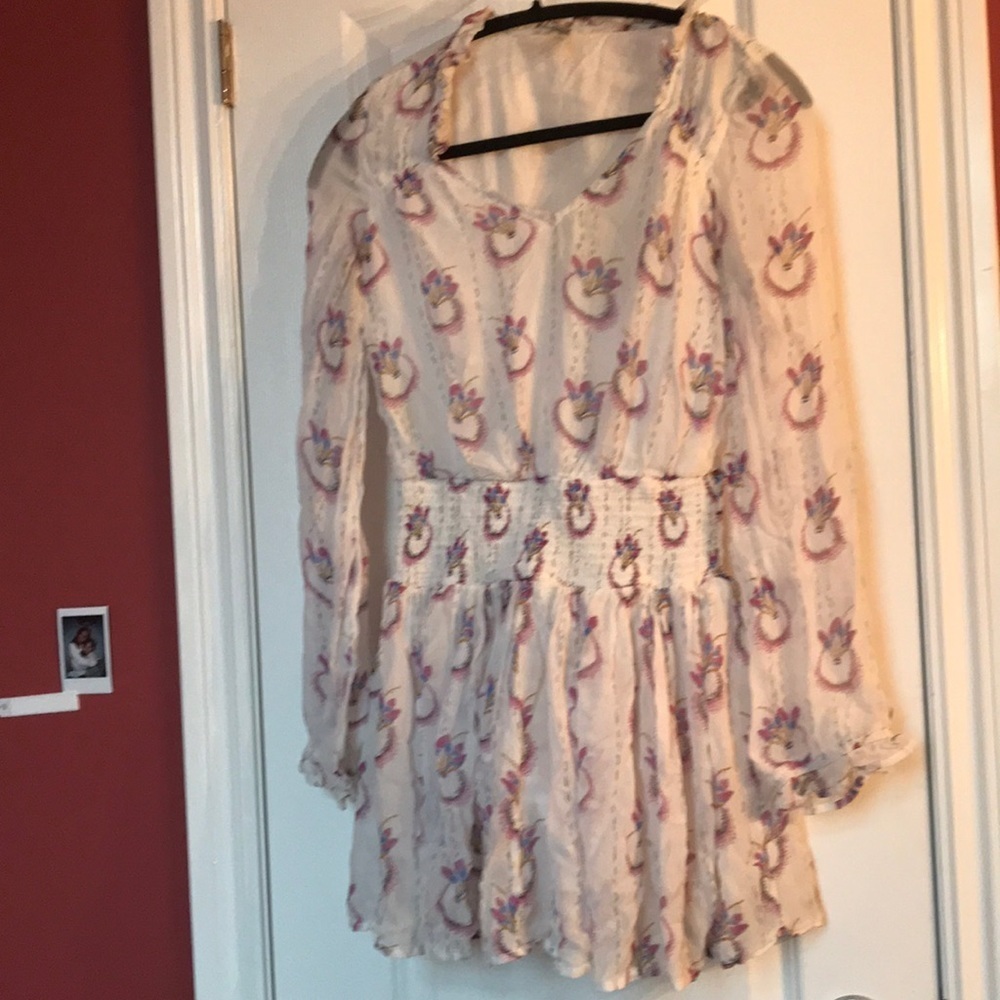 Free people boho vintage dress sheer xs 0 2 tunic
